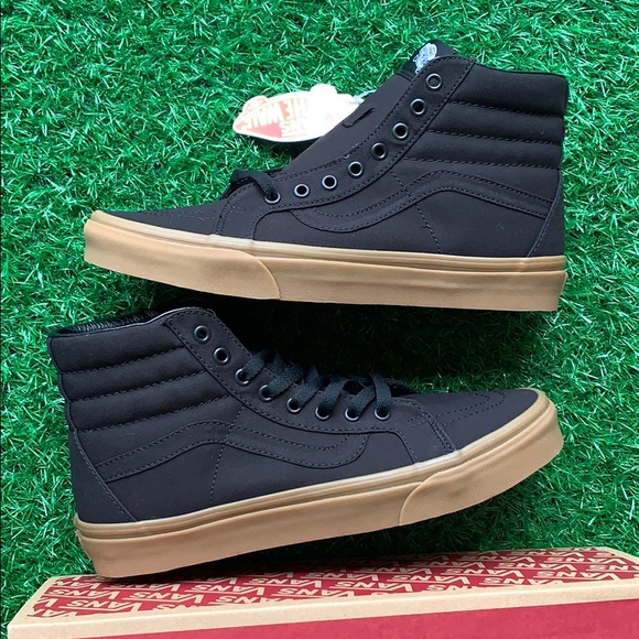 VANS MEN’S SK8-Hi REISSUE CANVAS GUM BLACK/LGHTGM Sneakers - Picture 14 of 16